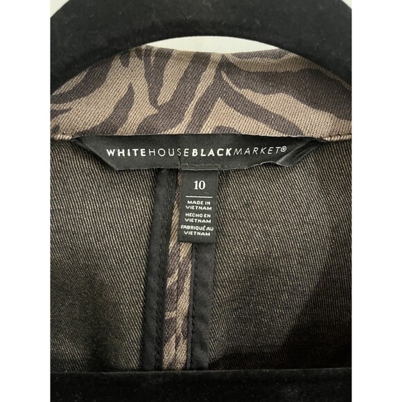 White House Black Market Women's Chocolate Brown Zebra Print Jacket Size 10 - Picture 3 of 16
